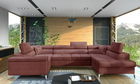 Coltar extensibil dreapta 6 locuri ELTAP, Th-19, Thiago, 342x208x88 cm, lemn/poliester, roz inchis