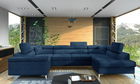 Coltar extensibil dreapta 6 locuri ELTAP, Th-21, Thiago, 342x208x88 cm, lemn/poliester, albastru inchis