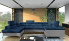 Coltar extensibil stanga 6 locuri ELTAP, Th-42, Thiago, 342x208x88 cm, lemn/poliester, albastru inchis/gri deschis