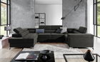Coltar extensibil stanga 6 locuri ELTAP, Th-74, Thiago, 342x208x88 cm, lemn/poliester, gri inchis