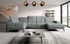 Coltar stanga 6 locuri ELTAP, LT-04VER, Neviro, 350x201x77 cm, lemn/poliester, gri deschis