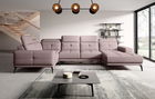 Coltar stanga 6 locuri ELTAP, LT-101GO, Neviro, 350x201x77 cm, lemn/poliester, roz deschis