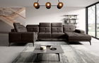 Coltar stanga 6 locuri ELTAP, LT-22NU, Neviro, 350x201x77 cm, lemn/poliester, maro inchis