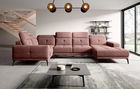 Coltar stanga 6 locuri ELTAP, LT-24LU, Neviro, 350x201x77 cm, lemn/poliester, roz inchis