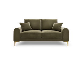 Canapea, Madara, Mazzini Sofas, 2 locuri, gold legs, 172x102x90 cm, catifea, verde