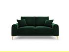 Canapea, Madara, Mazzini Sofas, 2 locuri, gold legs, 172x102x90 cm, catifea, verde bottle