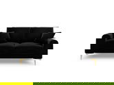Canapea, Madara, Mazzini Sofas, 2 locuri, gold legs, 172x102x90 cm, catifea, negru