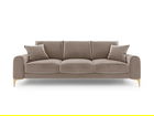 Canapea, Madara, Mazzini Sofas, 3 locuri, gold legs, 222x102x90 cm, catifea, bej