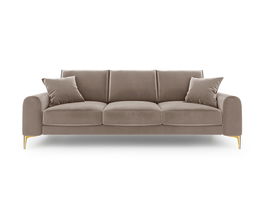Canapea, Madara, Mazzini Sofas, 3 locuri, gold legs, 222x102x90 cm, catifea, bej