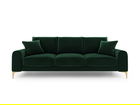 Canapea, Madara, Mazzini Sofas, 3 locuri, gold legs, 222x102x90 cm, catifea, verde bottle
