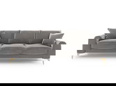 Canapea, Madara, Mazzini Sofas, 3 locuri, gold legs, 222x102x90 cm, catifea, gri deschis