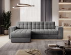 Coltar extensibil reversibil 3 locuri ELTAP, Blenvi, 260x150x82 cm, lemn/poliester, gri inchis