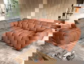 Coltar extensibil stanga 4 locuri ELTAP, LT-30COR, Falconn, 258x208x107 cm, lemn/poliester, caramiziu