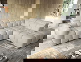 Coltar extensibil dreapta 4 locuri ELTAP, RT-18ROY, Falconn, 258x208x107 cm, lemn/poliester, bej deschis