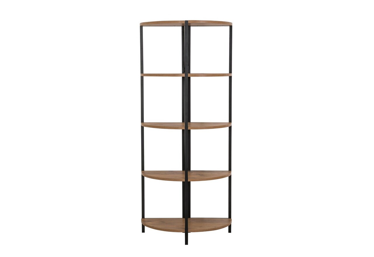 Corp biblioteca, Sapphire, Mona Rafix, 66x155x34 cm, PAL, Pin Atlantic / Negru