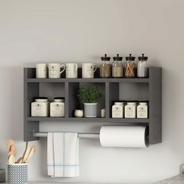 Raft de perete, Inarch, Asya, 63.6x35x14.6 cm, PAL, Antracit