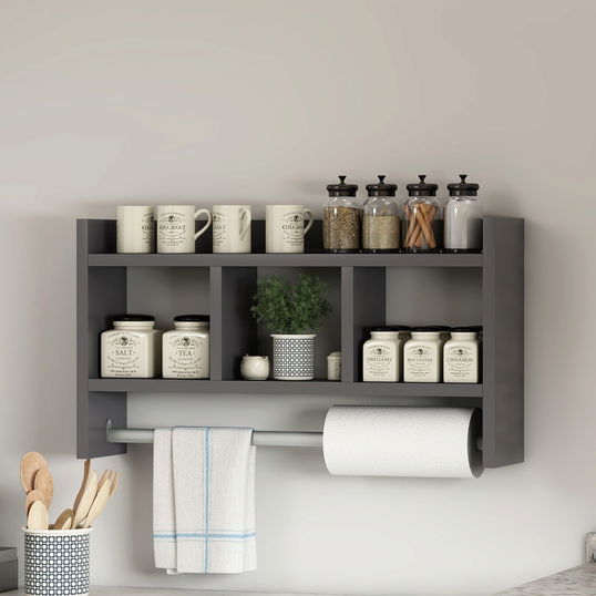 Raft de perete, Inarch, Asya, 63.6x35x14.6 cm, PAL, Antracit