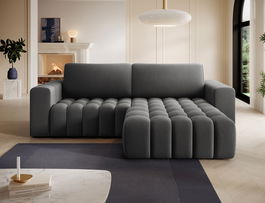 Coltar extensibil dreapta 4 locuri ELTAP, Bon-42, Bonett, 250x175x92 cm, lemn/poliester, gri inchis