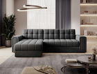 Coltar extensibil reversibil 3 locuri ELTAP, Blenvi, 260x150x82 cm, lemn/poliester, gri antracit