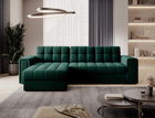 Coltar extensibil reversibil 3 locuri ELTAP, Blenvi, 260x150x82 cm, lemn/poliester, verde inchis