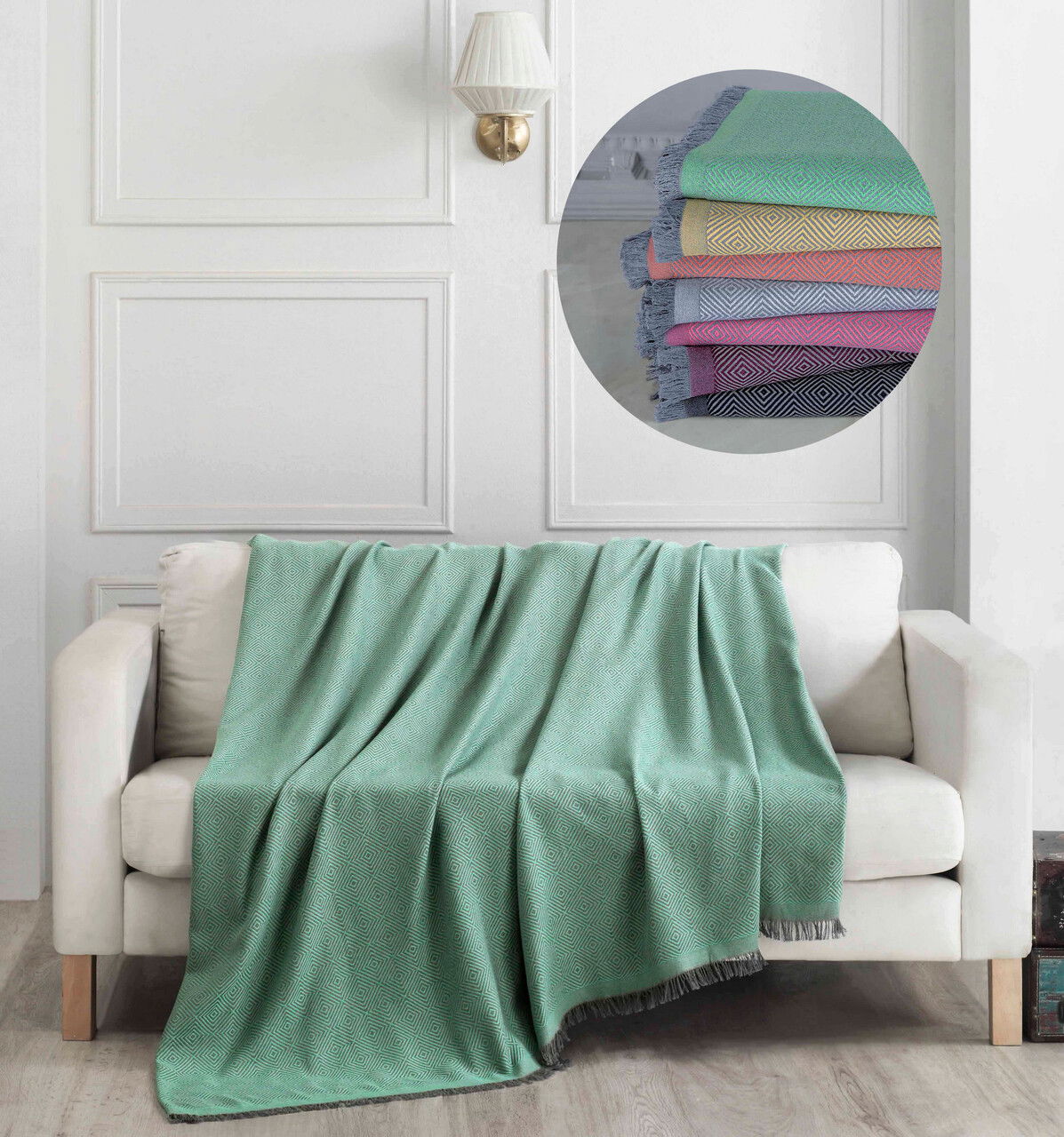 Cuvertura de pat, Elite - Green, DC Home, Bumbac