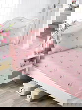 Set de pat pentru o persoana (cearceaf cu elastic si perna) 2 piese, Alanur - Pink, Eponj Home, 65% bumbac/35% poliester