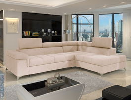 Coltar extensibil dreapta 4 locuri ELTAP, RT-18RAQ, Eridano, 275x202x88 cm, lemn/poliester, bej deschis