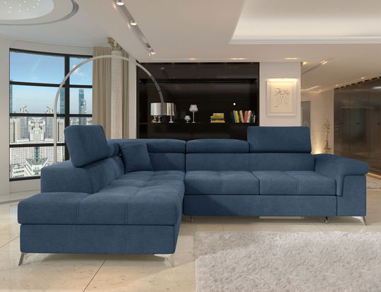 Coltar extensibil stanga 4 locuri ELTAP, LT-40RAQ, Eridano, 275x202x88 cm, lemn/poliester, albastru inchis