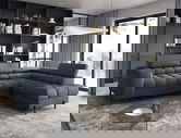 Coltar extensibil dreapta 5 locuri ELTAP, RT-40AU, Ferucce, 276x200x93 cm, lemn/poliester, albastru inchis