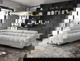 Coltar extensibil stanga 5 locuri ELTAP, LT-03ROY, Ferucce, 276x200x93 cm, lemn/poliester, gri deschis