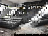 Coltar extensibil stanga 5 locuri ELTAP, LT-06PA, Ferucce, 276x200x93 cm, lemn/poliester, gri inchis