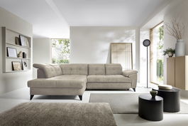 Coltar extensibil stanga 5 locuri ELTAP, LT-20RAQ, Inferne, 297x210x107 cm, lemn/poliester, bej deschis