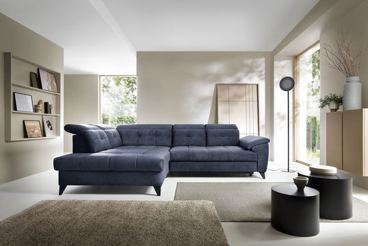 Coltar extensibil stanga 5 locuri ELTAP, LT-40REL, Inferne, 297x210x107 cm, lemn/poliester, albastru