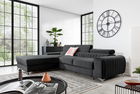 Coltar extensibil stanga 3 locuri ELTAP, LT-06NU, Grayson, 278x205x92 cm, lemn/poliester, gri inchis