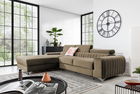 Coltar extensibil stanga 3 locuri ELTAP, LT-20NU, Grayson, 278x205x92 cm, lemn/poliester, maro deschis