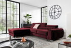Coltar extensibil stanga 3 locuri ELTAP, LT-25VE, Grayson, 278x205x92 cm, lemn/poliester, rosu inchis
