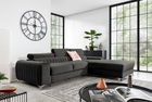 Coltar extensibil dreapta 3 locuri ELTAP, RT-05NU, Grayson, 278x205x92 cm, lemn/poliester, gri inchis