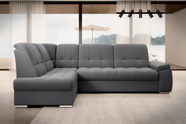 Coltar extensibil stanga 3 locuri ELTAP, LT-06SO, Sado, 272x192x95 cm, lemn/poliester, gri inchis