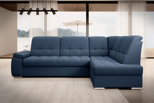 Coltar extensibil dreapta 3 locuri ELTAP, RT-40GO, Sado, 272x192x95 cm, lemn/poliester, albastru