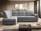 Coltar extensibil stanga 3 locuri ELTAP, LT-03NU, Siber, 270x186x93 cm, lemn/poliester, gri deschis