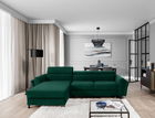 Coltar extensibil stanga 4 locuri ELTAP, Mari-02, Mariall, 288x200x92 cm, lemn/poliester, verde inchis