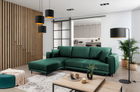 Coltar extensibil stanga 4 locuri ELTAP, LT-35NU, Dalia, 289x190x95 cm, lemn/poliester, verde inchis