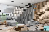 Coltar extensibil dreapta 4 locuri ELTAP, RT-03NU, Dalia, 289x190x95 cm, lemn/poliester, gri deschis