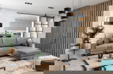 Coltar extensibil dreapta 4 locuri ELTAP, RT-04NU, Dalia, 289x190x95 cm, lemn/poliester, gri
