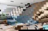 Coltar extensibil dreapta 4 locuri ELTAP, RT-100VE, Dalia, 289x190x95 cm, lemn/poliester, albastru deschis