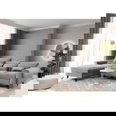Coltar extensibil stanga 4 locuri ELTAP, Foble, 267x196x100 cm, lemn/poliester, gri deschis