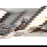 Coltar extensibil stanga 4 locuri ELTAP, Foble, 267x196x100 cm, lemn/poliester, maro deschis