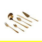 Set tacamuri pentru 4 persoane, 18 piese, Abele, Homla, inox, auriu