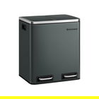 Cos de gunoi cu pedala 2 x 15 L, Songmics, inchidere soft close, igienic, etans, 41x36x47 cm, otel, antracit