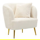 Fotoliu cu perna decorativa Soffy, Mauro Ferretti, 73x66x78 cm, lemn de pin/piele ecologica, alb/auriu